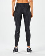 2XU - Colanti de compresie pentru femei Mid-Rise Print Compression Tights - negru gri