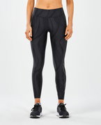 2XU - Colanti de compresie pentru femei Mid-Rise Print Compression Tights - negru gri
