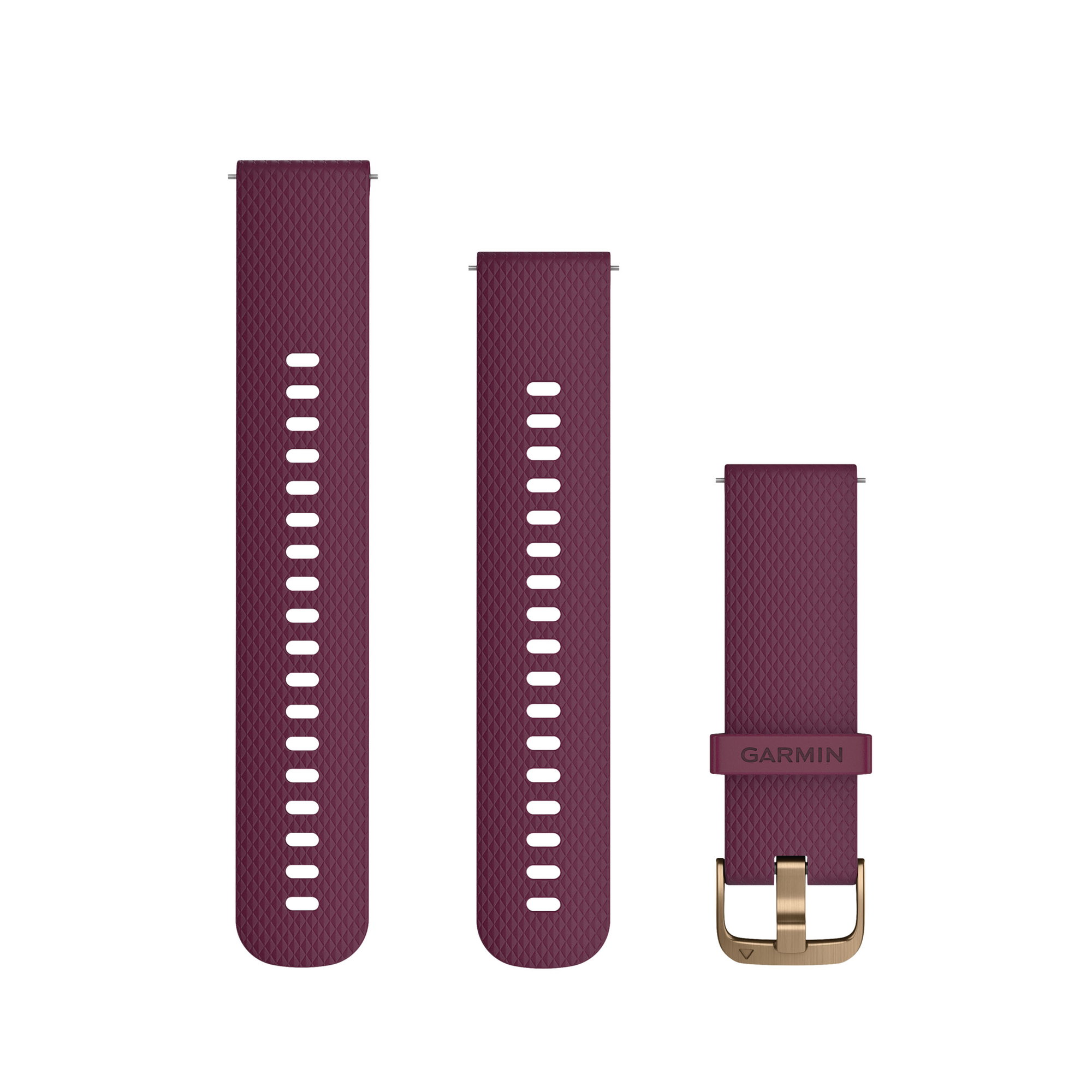 Watch Bands Garmin Quick Release 20 - Brăţară mov din silicon cu componente din oţel inoxidabil aurii