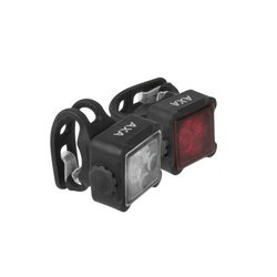AXA - Set lumini pentru bicicleta (Far + stop) Niteline 44-R/USB, 1 led - negru