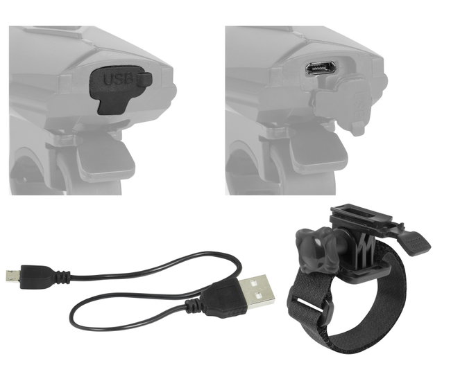 Force - Lumina bicicleta fata (far fata) Force CASS, 300 lumeni, incarcare USB - negru