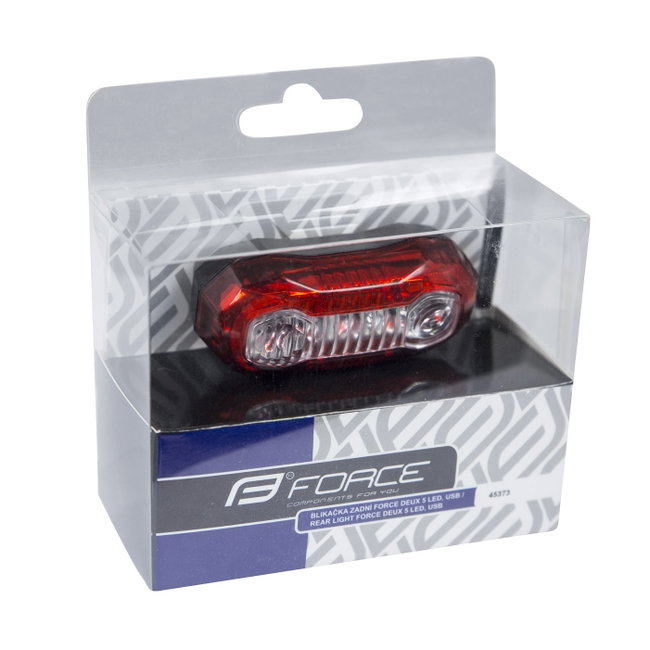 Force - lumina spate bicicleta (stop spate) Deux, cu incarcare USB - negru