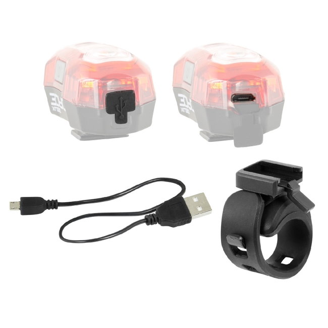 Force - lumina spate bicicleta (stop spate) Deux, cu incarcare USB - negru