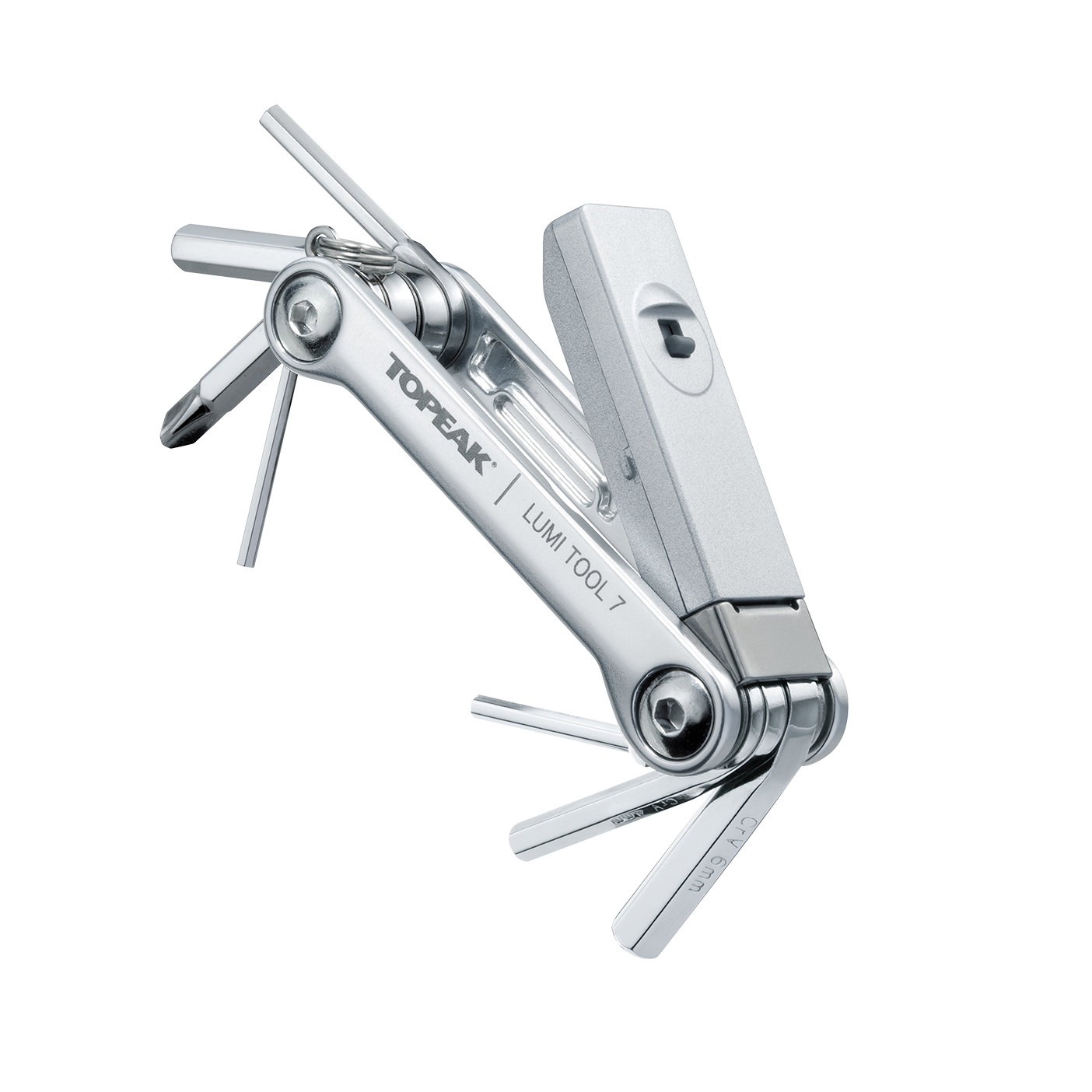 Topeak Topeak - set chei bicicleta Lumitool 7 multitool cu LED, 7 functii - argintiu
