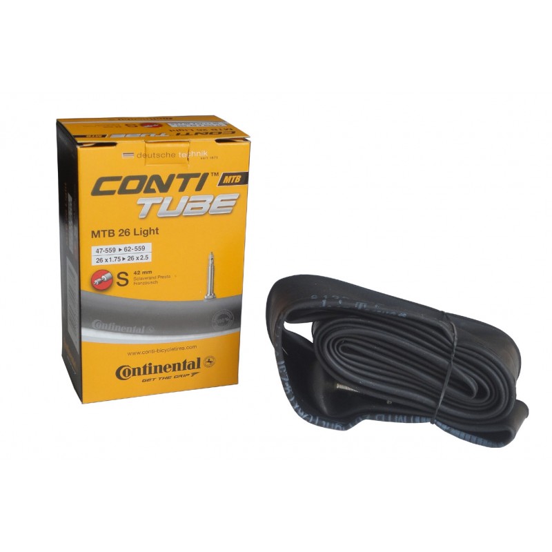 Bicycle Tubes Continental - camera bicicleta MTB 26 Light - 26"x1.75-> 26"x2.5 - 47-559-> 62-559 - valva presta 42mm