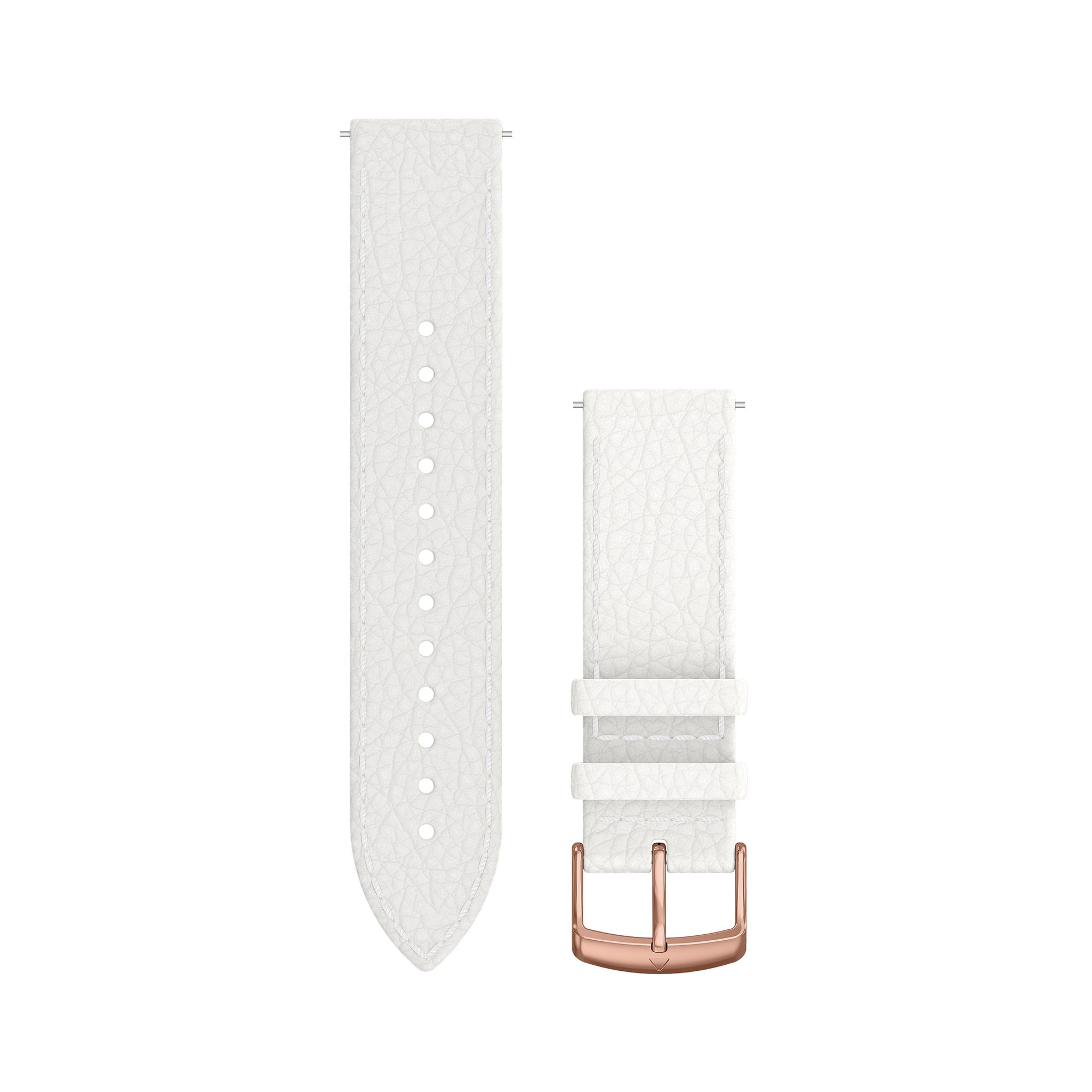Watch Bands Garmin Quick Release 20 - curea din piele alba - White Italian Leather with 18K Rose Gold PVD Hardware