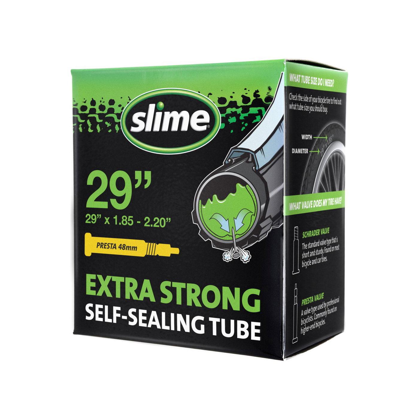 Bicycle Tubes Slime - camera bicicleta 29" cu solutie antipana - 29"x1.85-> 29"x2.2 - 47-622-> 54-622 - valva presta 48mm
