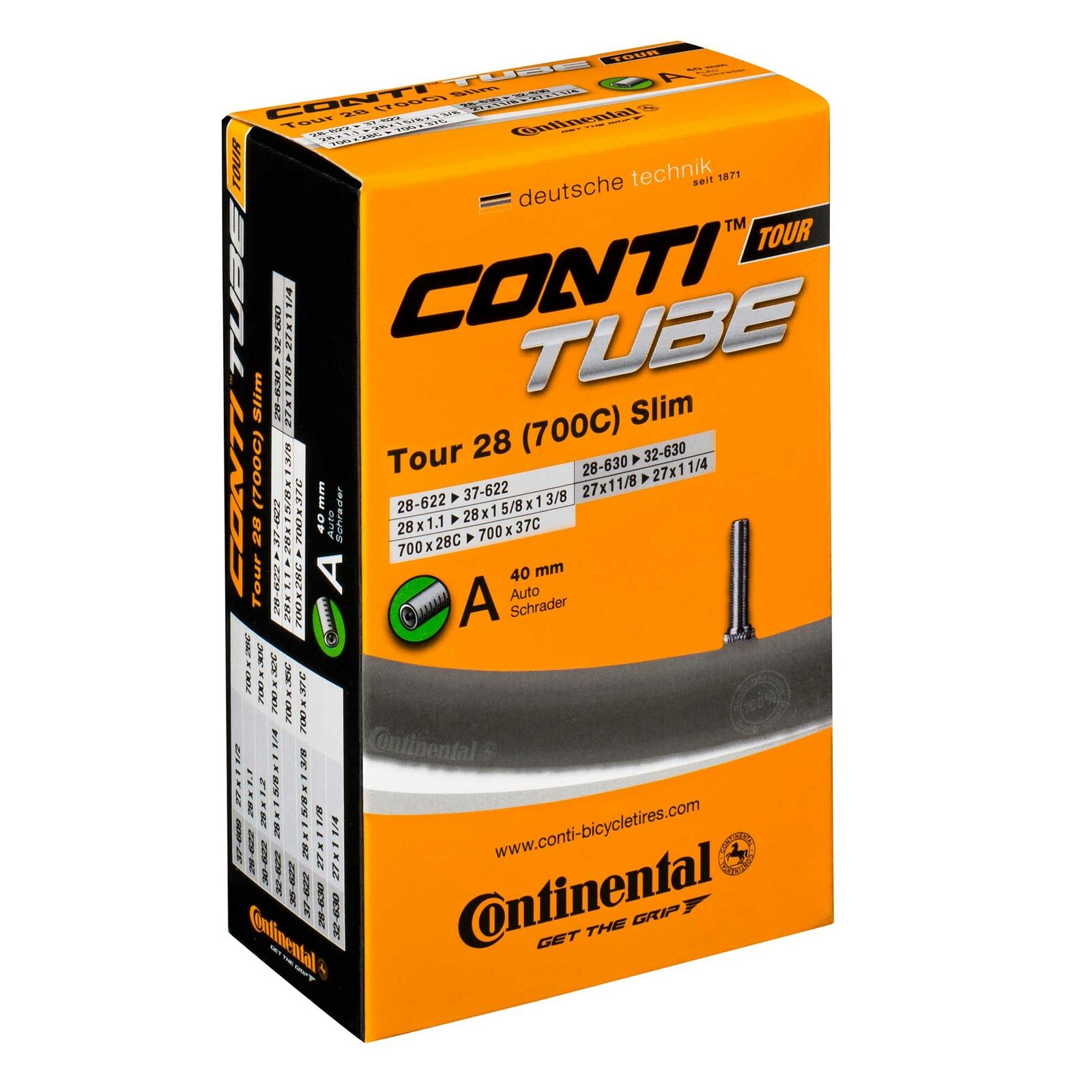 Bicycle Tubes Continental - camera bicicleta 28" compatibila anvelope home trainer 29" - 28-609-> 37-642 - 700x28C-> 700x37C - valva presta 42mm