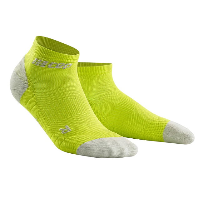 CEP - sosete de compresie peste glezna 8cm pentru femei Low Cut 3.0 - galben deschis lime gri