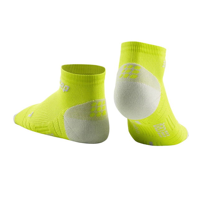 CEP - sosete de compresie peste glezna 8cm pentru femei Low Cut 3.0 - galben deschis lime gri