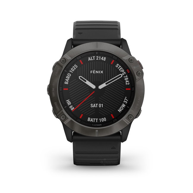 Garmin Fenix 6x PRO Sapphire Carbon Grey DLC - curea neagra