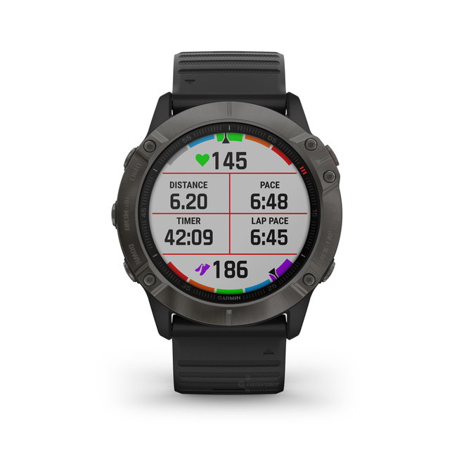 Garmin Fenix 6x PRO Sapphire Carbon Grey DLC - curea neagra