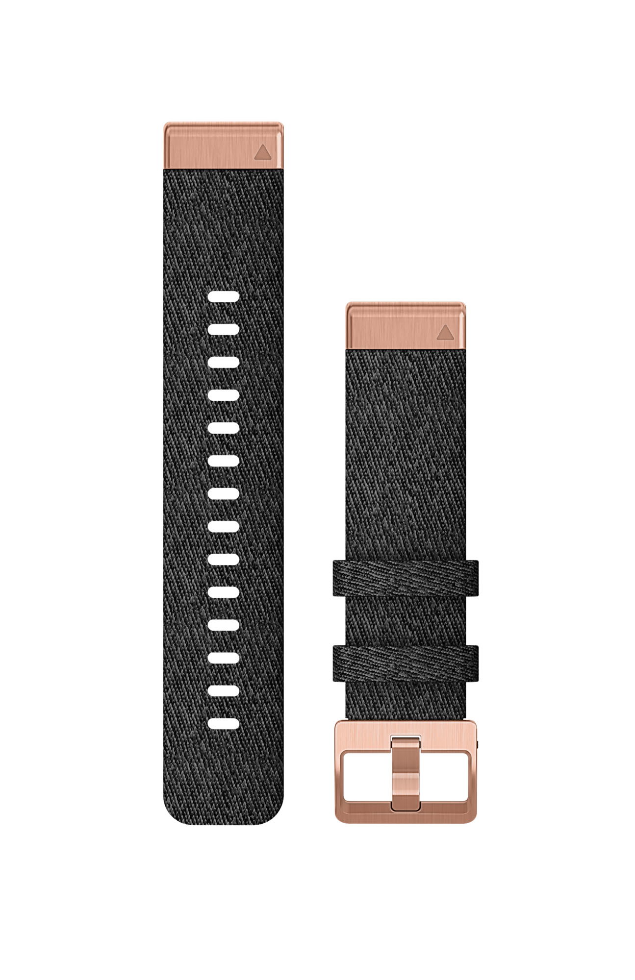 Watch Bands Garmin curea nailon - QuickFit 20 - neagra - rose gold