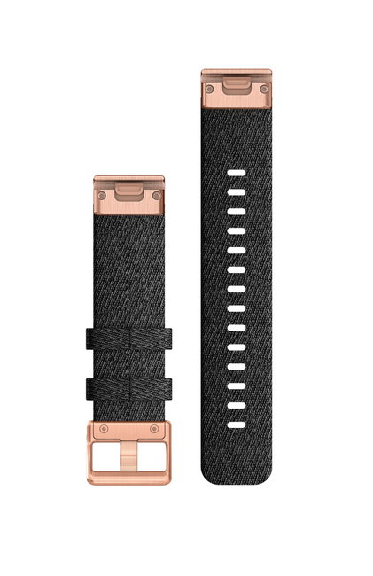 Garmin curea nailon - QuickFit 20 - neagra - rose gold