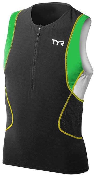 TYR Men Competitor Singlet TYR negru-verde-galben