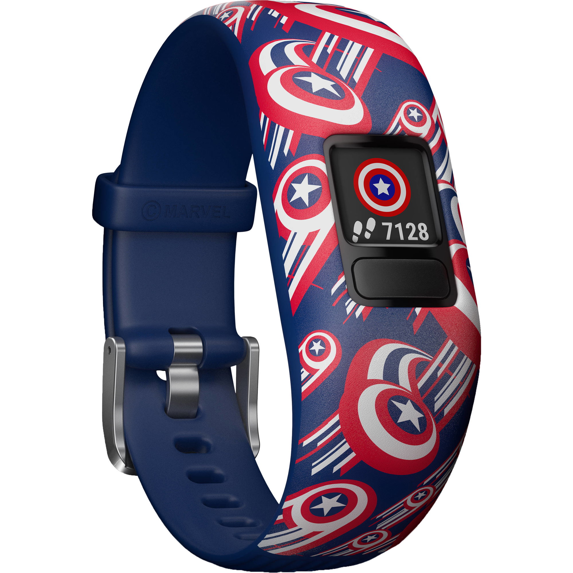 dale curte Garmin Vivofit Jr. 2 Marvel Captain America Reglabil