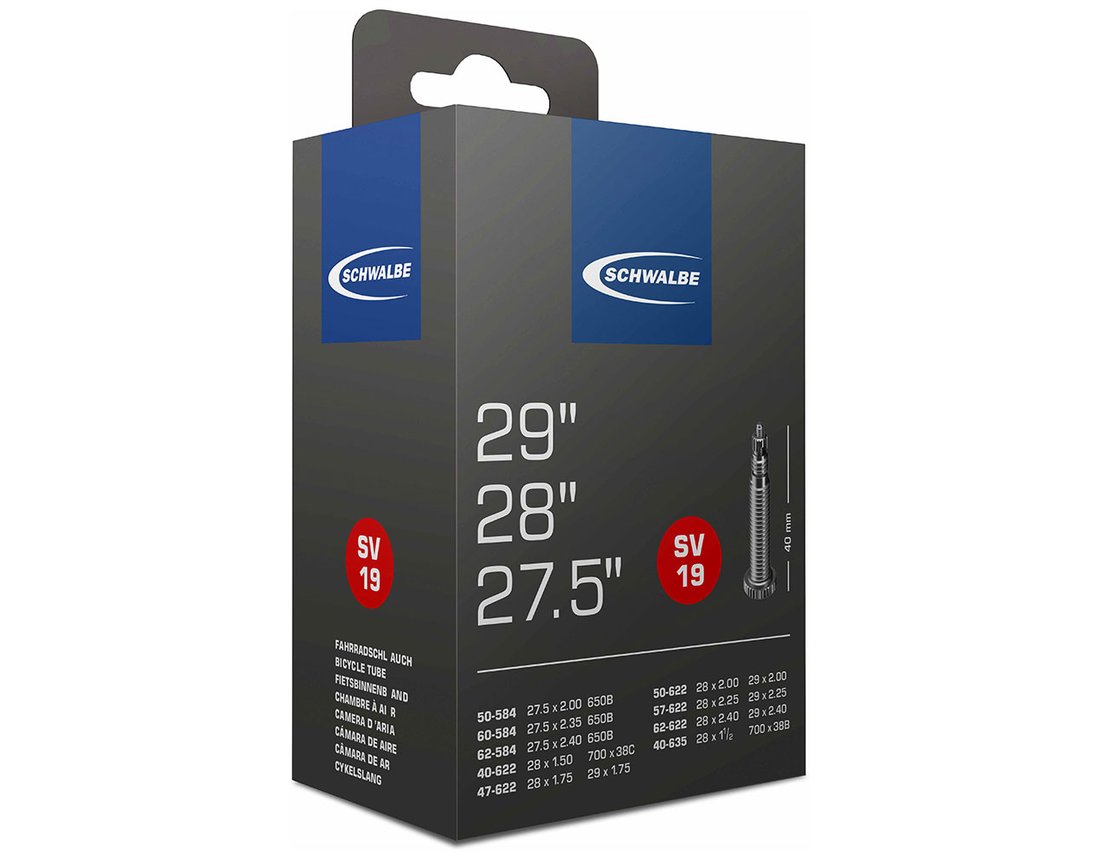 Bicycle Tubes Schwalbe Camera bicicleta  SV19 27.5/28/29" (40/62-584/635) EK - valva 40mm