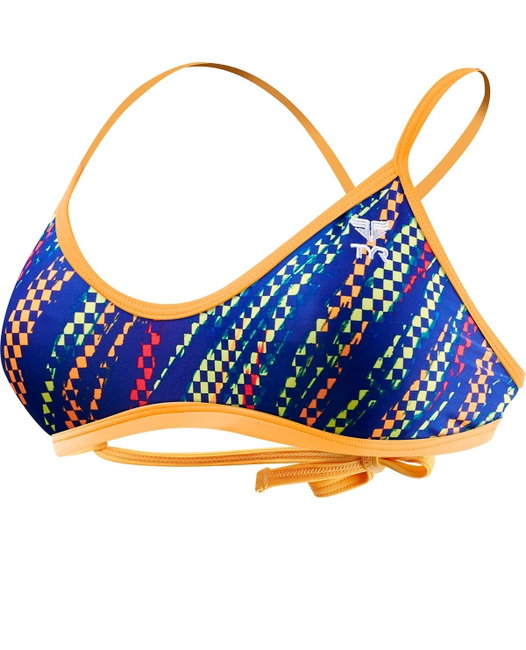 TYR - bustiera - Sassari Tieback Top - albastru galben