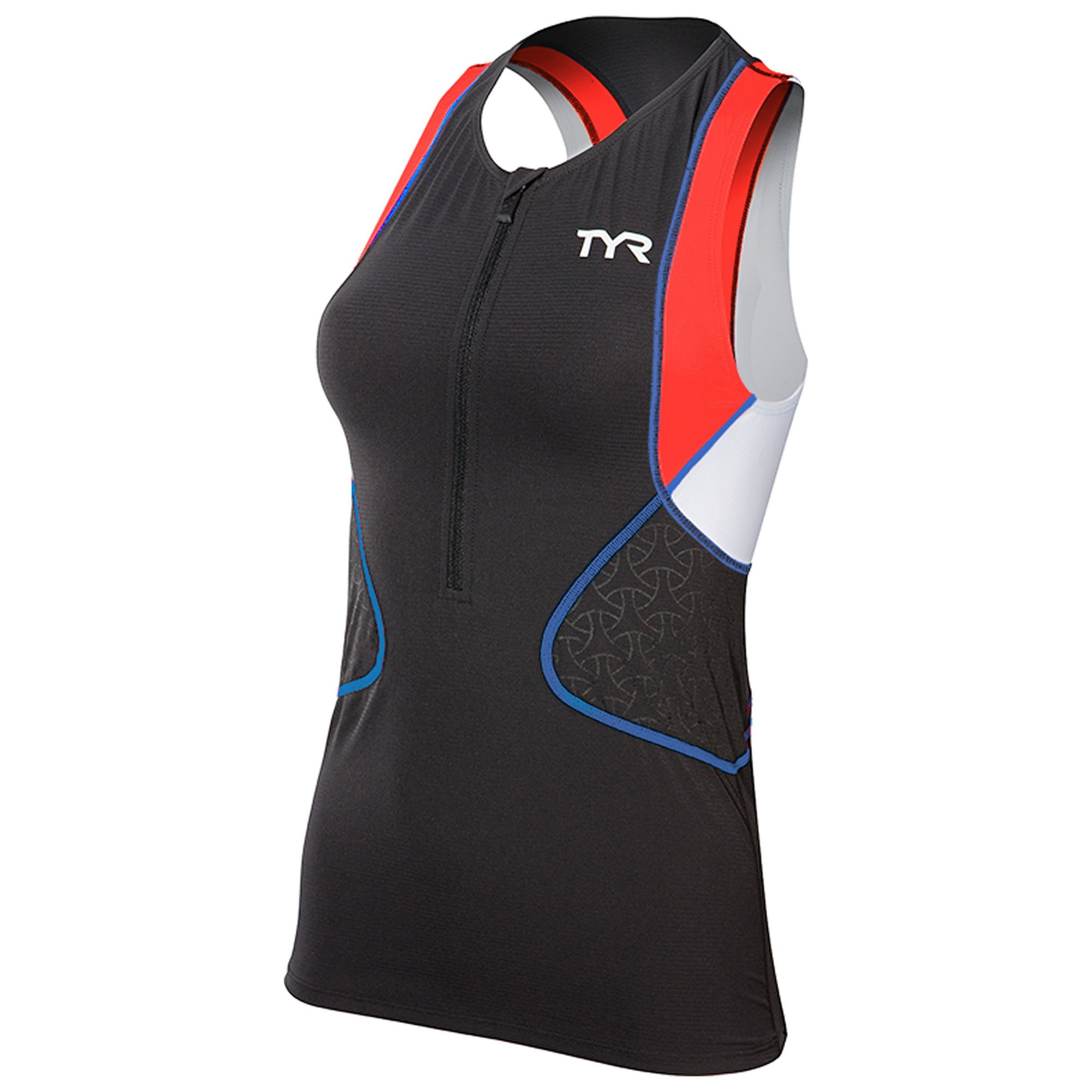 TYR TYR Competitor Singlet Top triatlon femei negru-rosu