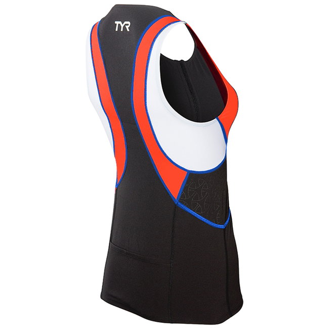 TYR Competitor Singlet Top triatlon femei negru-rosu