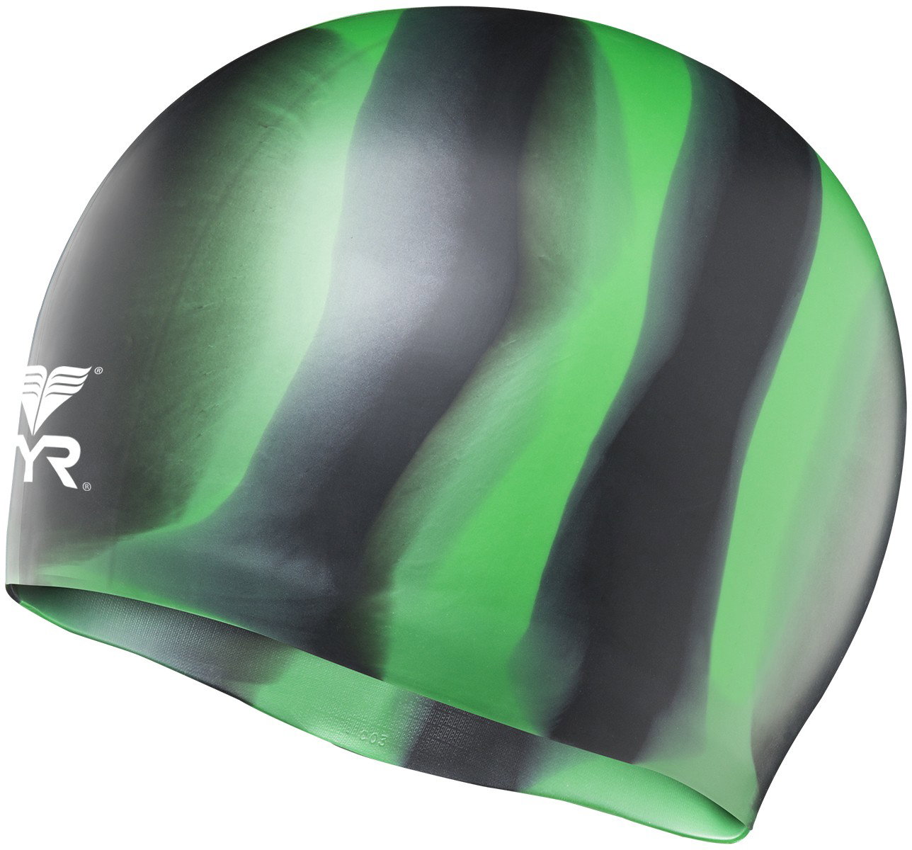 TYR casca inot silicon multicolor negru-verde - Trisport.ro