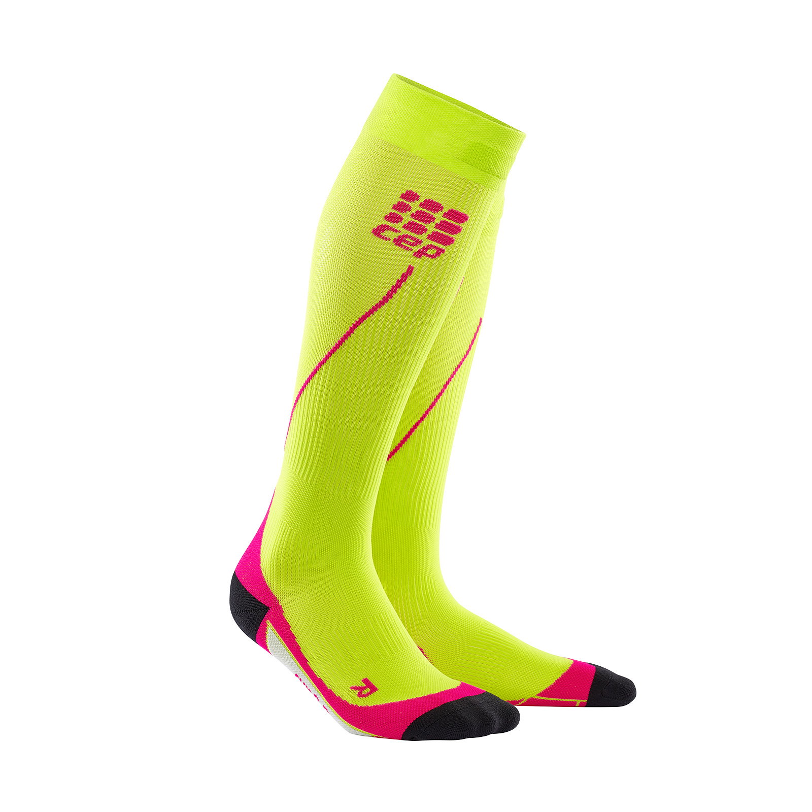 Sporting Goods CEP Sosete de compresie 2.0 W pentru alergare lime-roz