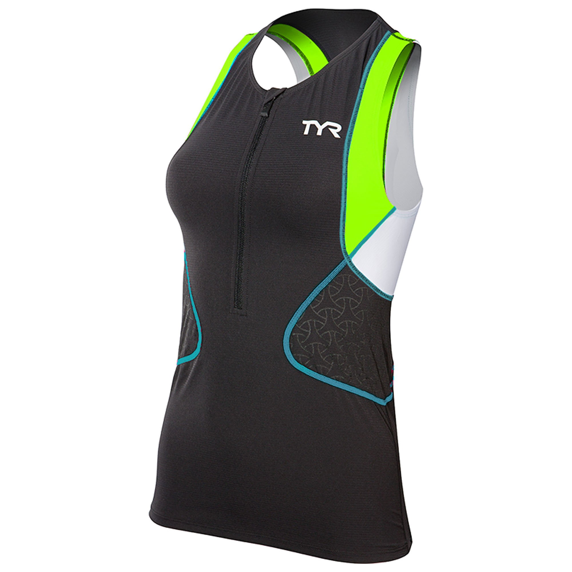 TYR TYR Competitor Singlet Top triatlon femei negru-verde