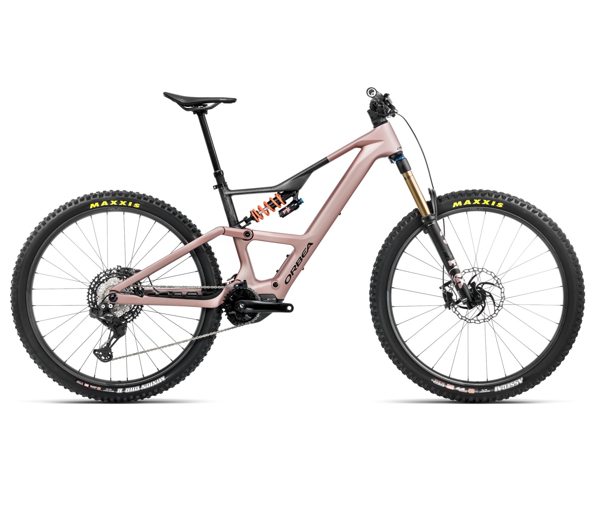 Orbea Bicicletă electrică eMTB Trail Orbea RISE LT M-TEAM 420W - Desert Rose | Carbon Raw (Matt)