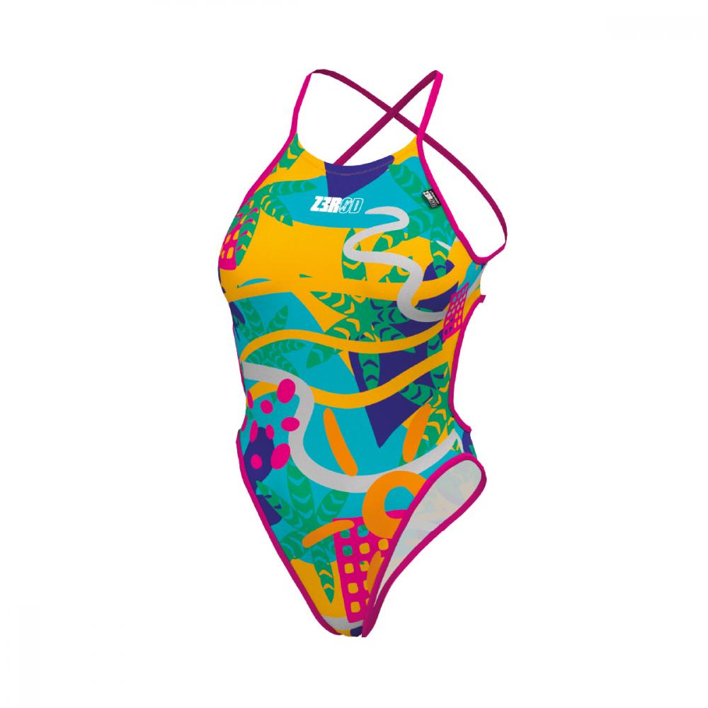 Z3R0D Z3R0D - Costum baie intreg femei one piece - rosu galben albastru Expressive Resort