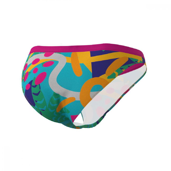 Z3R0D - slip Costum baie femei two pieces - rosu galben albastru Expressive Resort