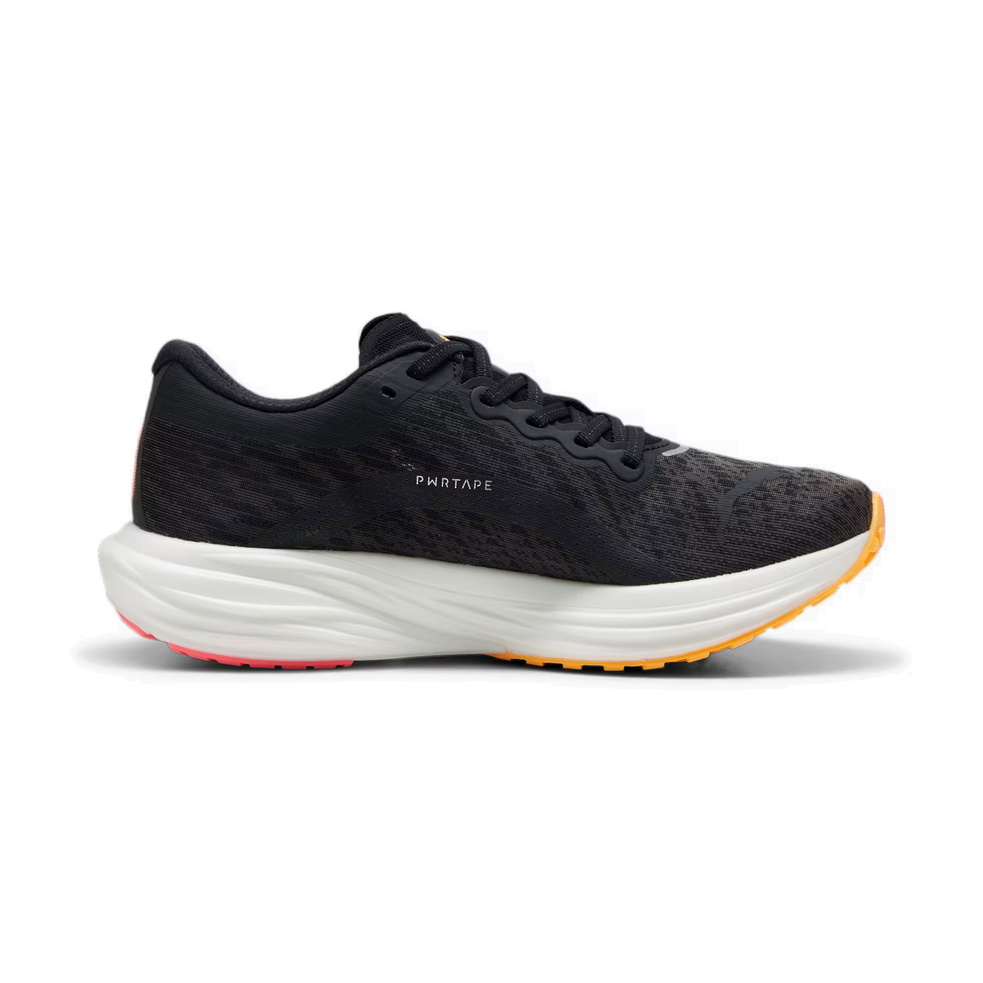 Puma Puma - pantofi alergare pentru barbati Deviate Nitro 2 FF - negru alb portocaliu Sun Stream sunset glow
