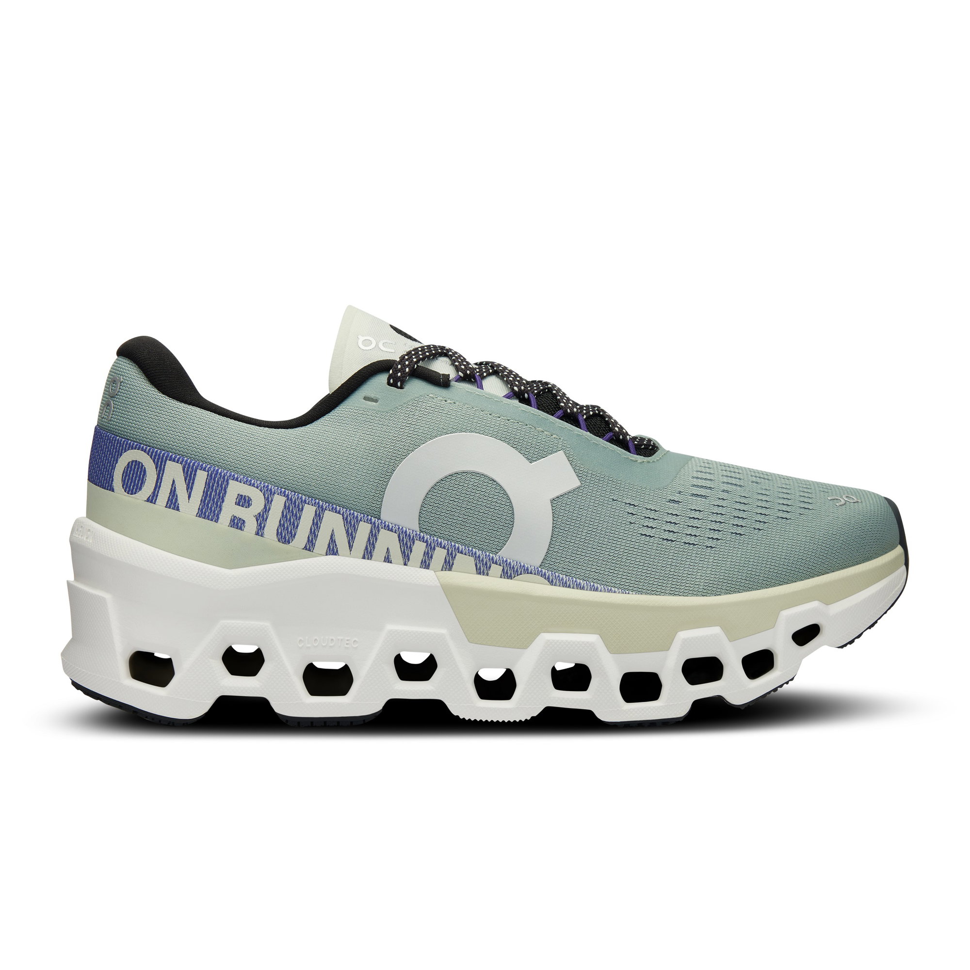On On Cloudmonster 2 - pantofi alergare pentru femei - gri mineral albastru verde deschis aloe