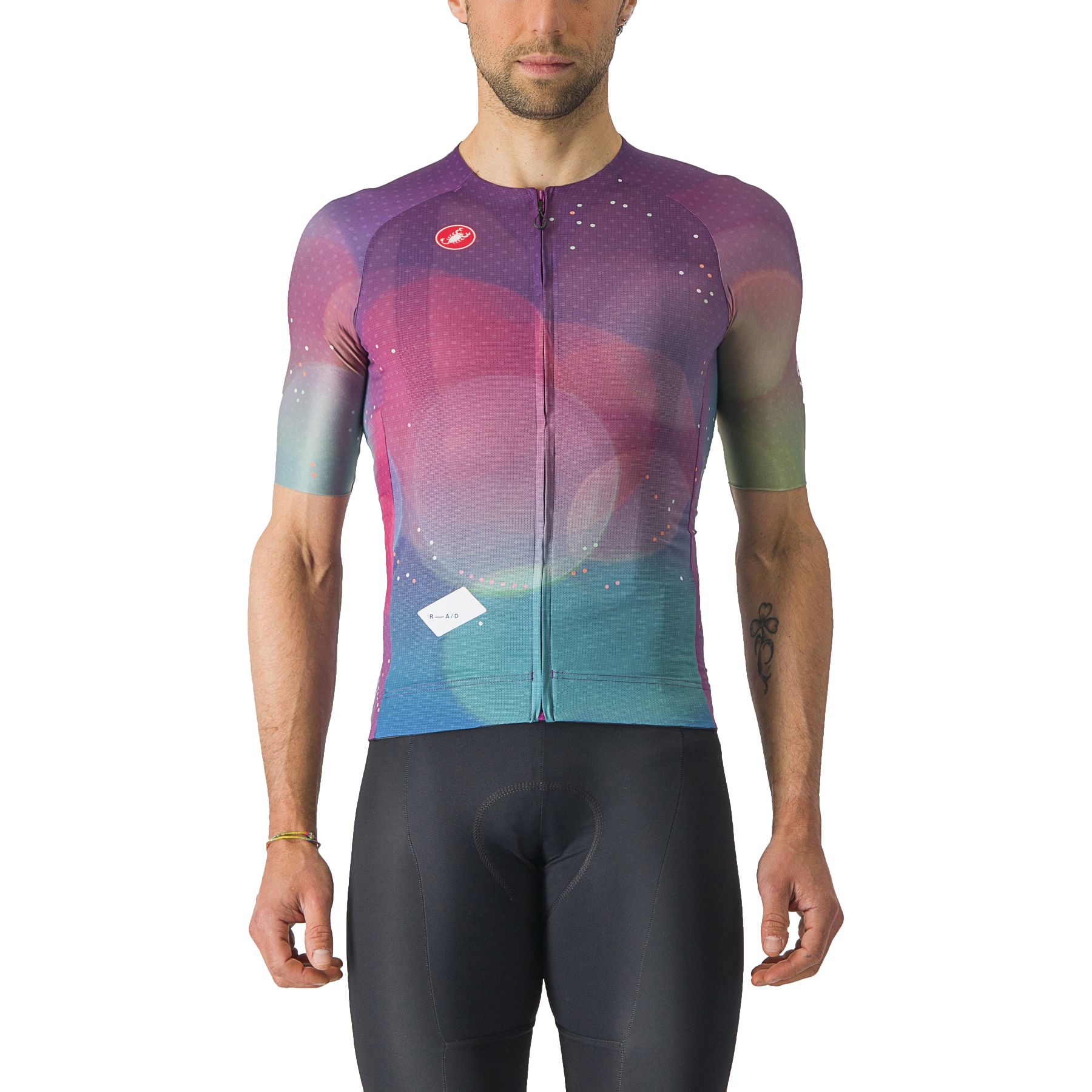 Castelli Castelli - tricou ciclism cu maneca scurta pentru barbati R-A/D Jersey - multicolor mov inchis albastru