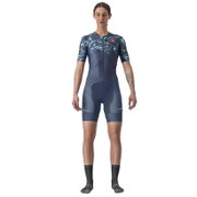 Castelli - costum trisuit triatlon pentru femei, maneca scurta Free Sanremo SS Suit - indigo belgian turcoaz