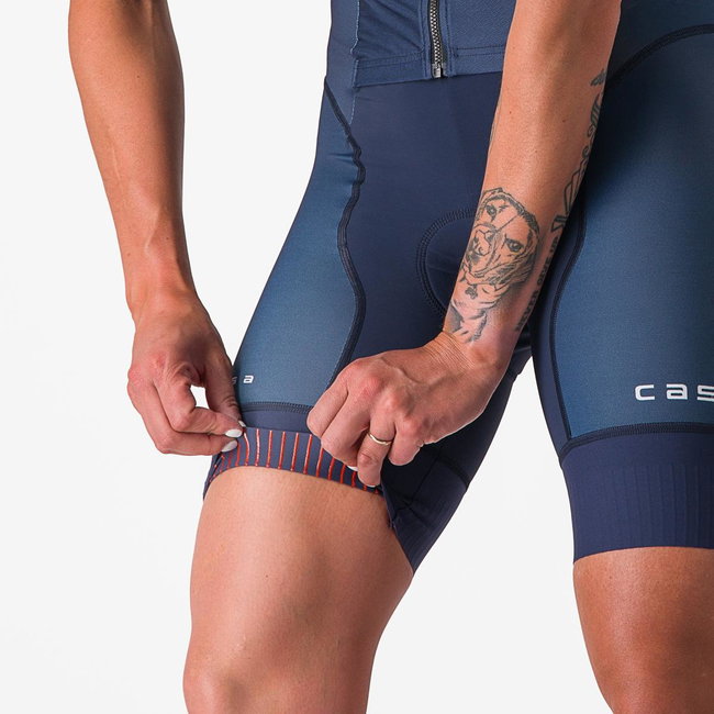 Castelli - costum trisuit triatlon pentru femei, maneca scurta Free Sanremo SS Suit - indigo belgian turcoaz