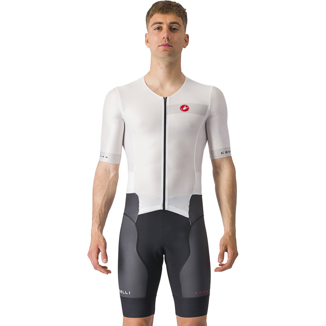 Castelli Castelli - costum trisuit triatlon pentru barbati, maneca scurta Free Sanremo SS Suit - negru alb