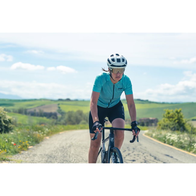 Northwave - tricou ciclism cu mânecă scurtă pentru femei Force Evo Women Jersey - albastru deschis surf negru