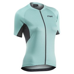 Northwave - tricou ciclism cu mânecă scurtă pentru femei Force Evo Women Jersey - albastru deschis surf negru