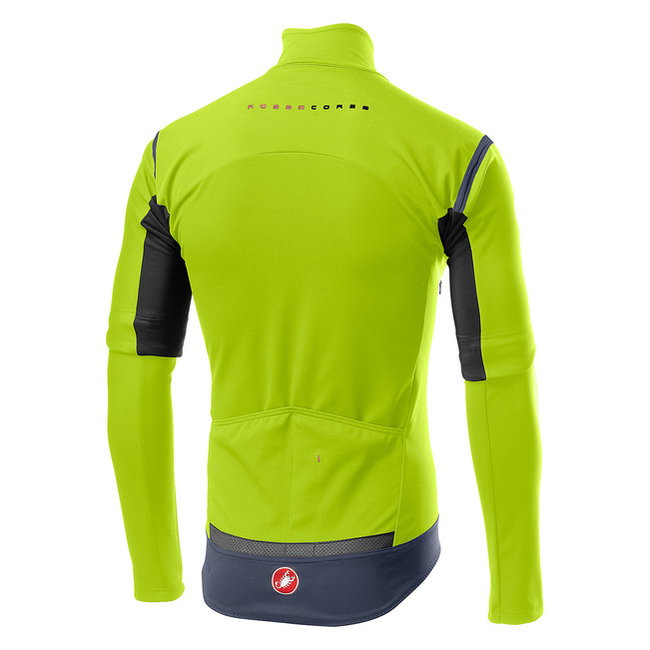 Castelli - Jacheta ciclism vreme rece 2 in 1 cu maneci detasabile, Perfetto Ros Convertible - galben fluo negru gri