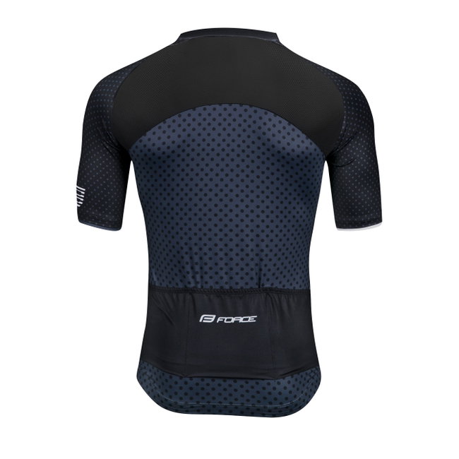 Force - Bluza ciclism maneci scurte Points - negru bleumarin