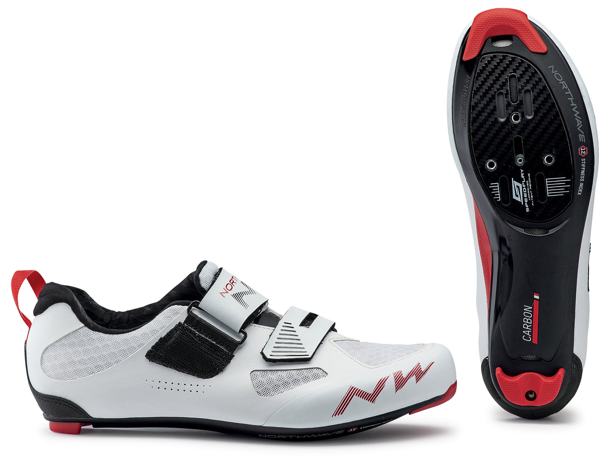 Northwave Northwave Tribute 2 Carbon - pantofi pentru ciclism sosea si triatlon - alb negru rosu