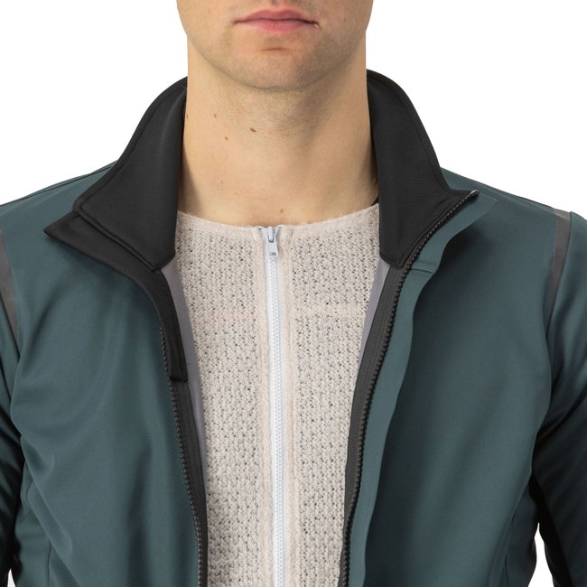 Castelli - Jacheta ciclism vreme rece sau iarna,  Alpha Doppio RoS Jacket - verde inchis rover negru