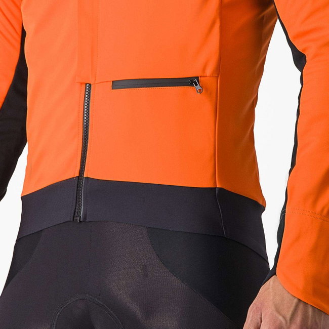 Castelli - Jacheta ciclism vreme rece sau iarna, Alpha Doppio RoS Jacket - portocaliu negru