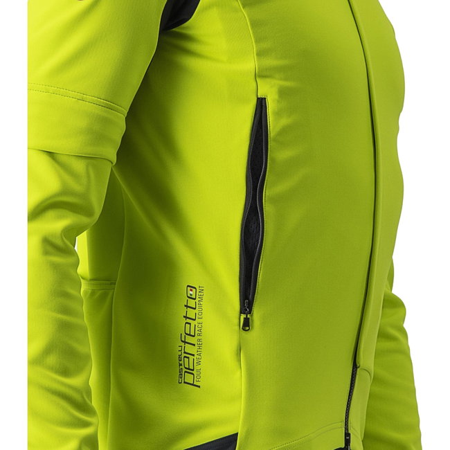 Castelli - Jacheta ciclism vreme rece sau iarna Perfetto RoS Convertible Jacket - galben fluo