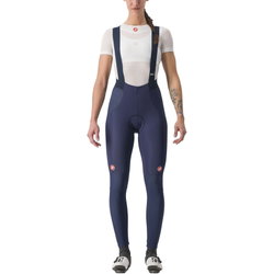Castelli - Pantaloni lungi ciclism cu bretele iarna si vreme rece pentru femei Sorpasso Ros W bibtight - albastru belgian gri reflex