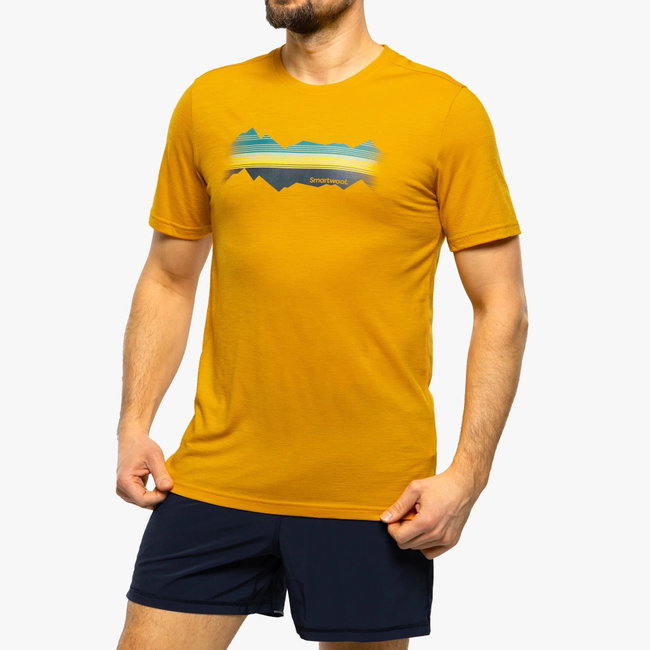 Smartwool - tricou sport unisex maneca scurta Mountain Horizon Graphic Short Sleeve Tee - galben intens miere