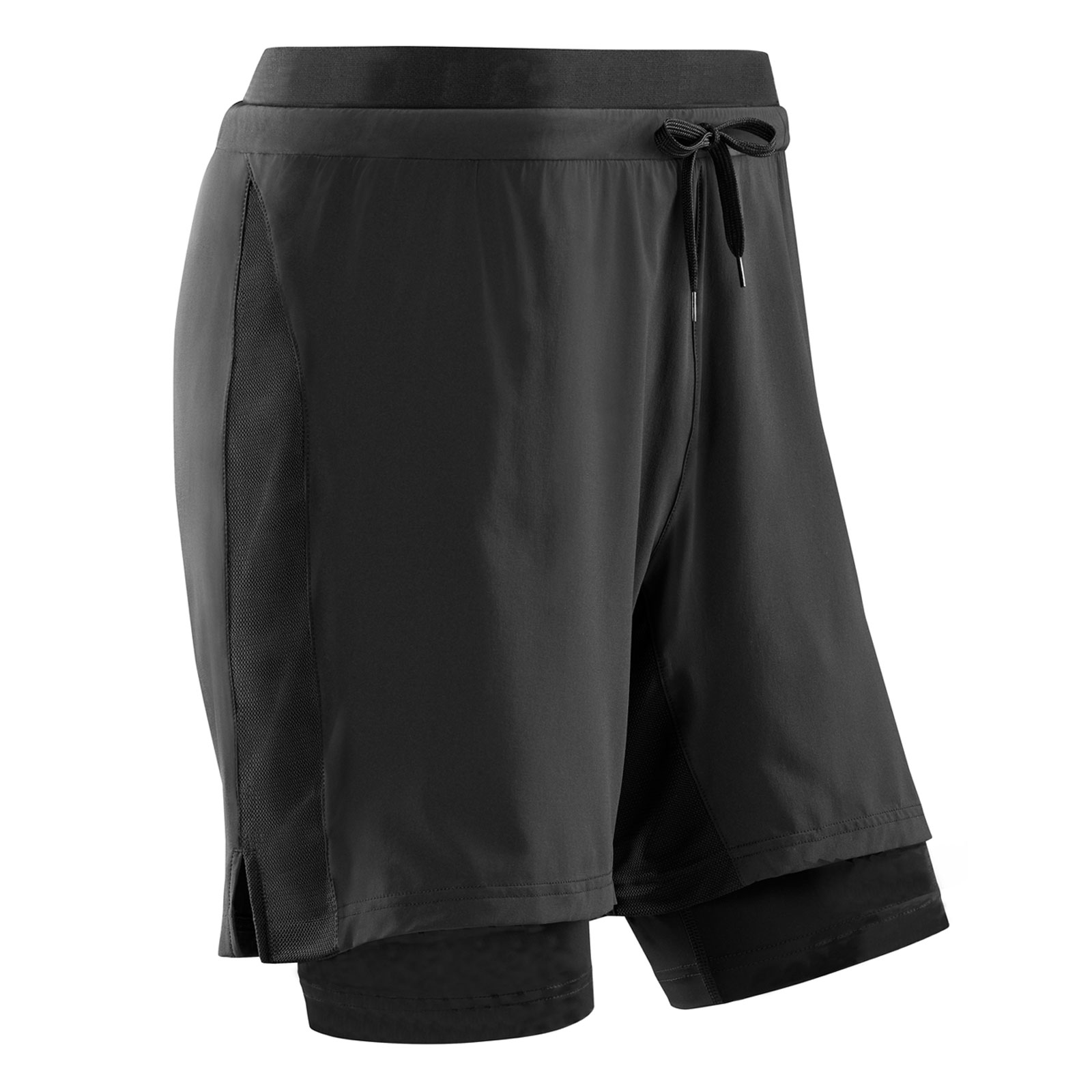Sporting Goods CEP - Pantaloni scurti alergare pentru barbati cu compresie Shorts 2 in 1 - negru