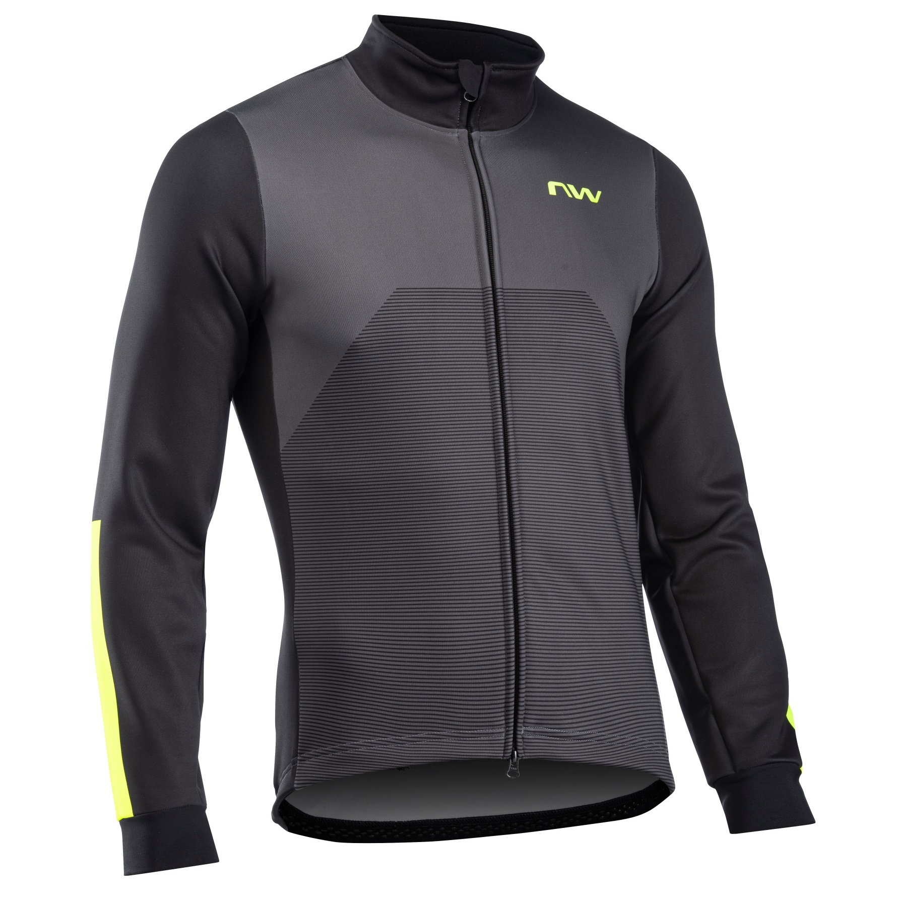 Bicycle Activewear Northwave - jacheta ciclism pentru barbati iarna sau vreme rece Blade 2 Total Protection - gri inchis galben fluo