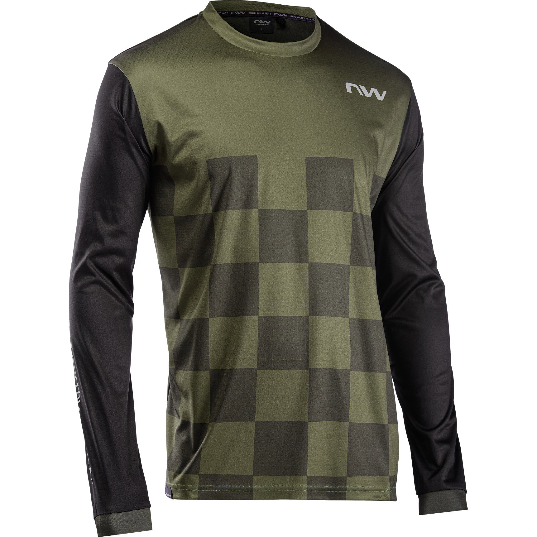 Bicycle Jerseys Northwave - bluza ciclism pentru barbati maneca lunga sharp jersey verde army negru