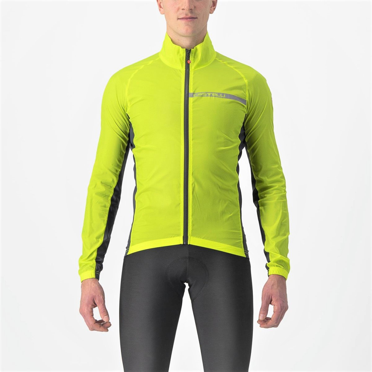 Bicycle Activewear Castelli Squadra stretch - jacheta ciclism anti vant - verde lime electric gri inchis